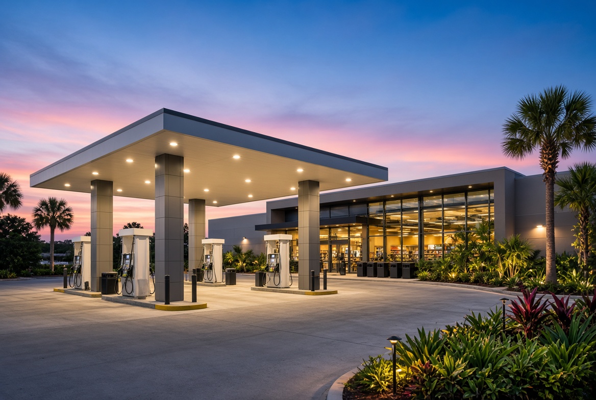 Modern gas station